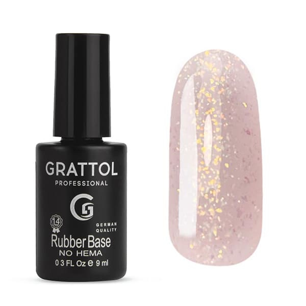 Baza hybrydowa Grattol Rubber Base Glitter 11 9 ml 1